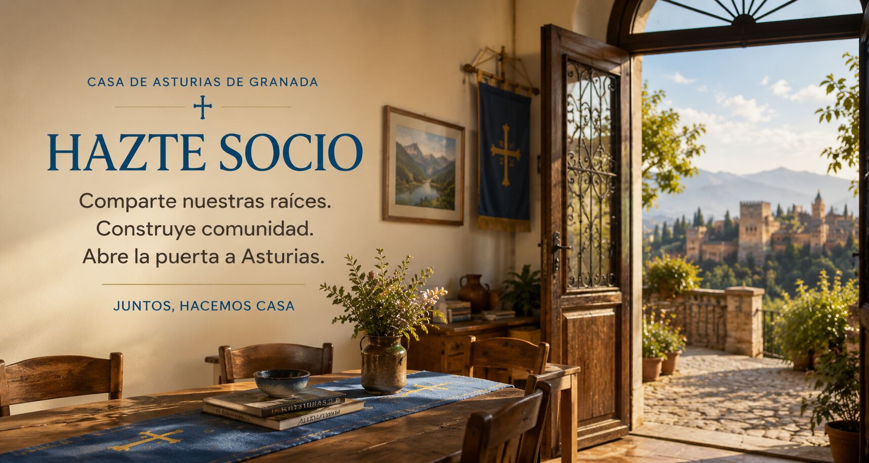 Interior acogedor de la Casa de Asturias de Granada